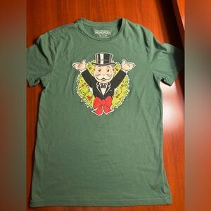MR MONOPOLY BOARD GAME CHARACTER CHRISTMAS HOLIDAY WREATH SHIRT Size Small